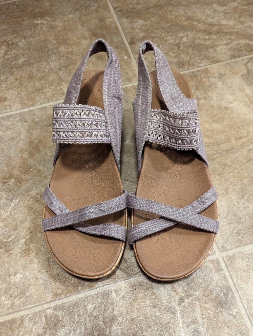 Skechers Lavender Fabric Slingback Sandals